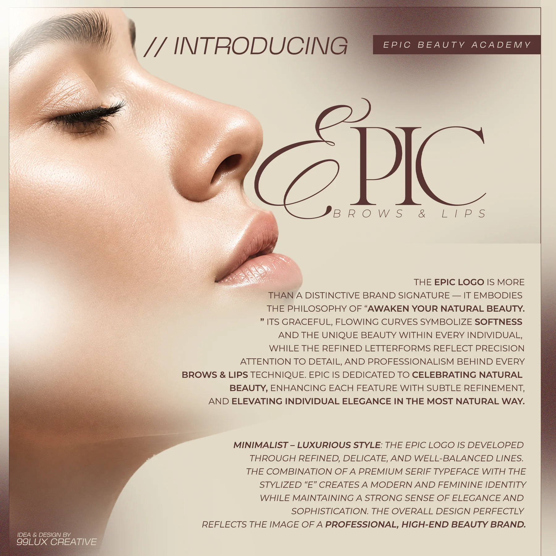 EPIC Brow and Lips brand campaign